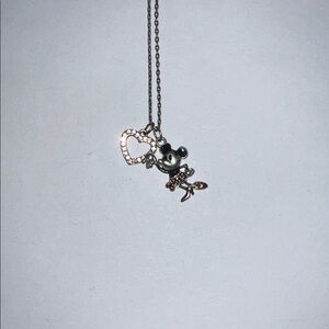 Silver and Rose Gold Minnie Mouse Pendant Necklace